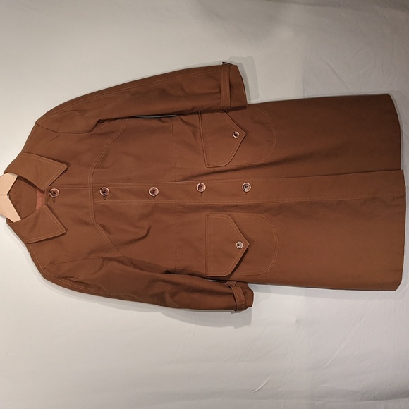 Vintage brown collared trench coat - Picture 1 of 10
